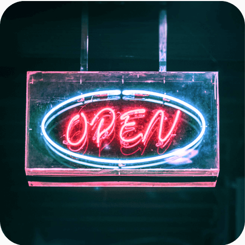 open sign